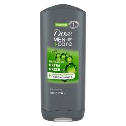 Dove Men Plus Care Extra Fresh Body and Face Wash, 13.5 Fluid Ounce, 6 Per Case | SKU: 522464 | UPC: 011111014138