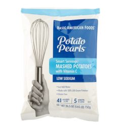 Basic American Foods Potato Pearls Smart Servings Low Sodium Mashed Potatoes, 26.5 Ounces, 12 Per Case | SKU: 537049 | UPC: 011140104268