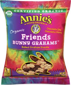 Annies Organic Friends Bunny Grahams Snack, 1.25 Ounce, 100 Per Case | SKU: 628796 | UPC: 013562002375 | GTIN: 00013562002375