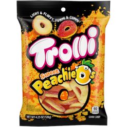 Trolli Peachie O s Gummy Candy, 4.25 Ounce Peg Bag - 12 Per Case | SKU: 536733 | UPC: 020709002532