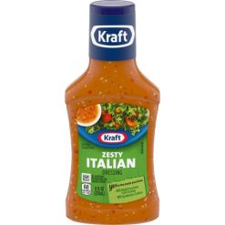 Kraft Zesty Italian Dressing Bottle, 8 Fluid Ounce, 9 Per Case | SKU: 571547 | UPC: 021000044016