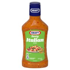 Kraft Zesty Italian Dressing Bottle, 16 Fluid Ounce, 6 Per Case | SKU: 378487 | UPC: 021000733439