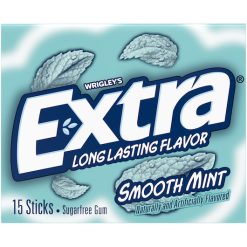 Extra Smooth Mint Gum, 15 Piece, 10 Per Pack, 12 Per Case | SKU: 543782 | UPC: 022000241047