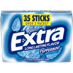 Extra Peppermint Sugar Free Gum Stick 35 Sticks, 6 Per Pack, 8 Per Case | SKU: 654833 | UPC: 022000255600