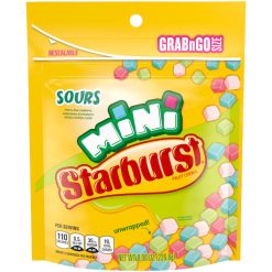 Starburst Mini Sours Stand Up Pouch, 8 Ounces, 8 Per Case | SKU: 669408 | UPC: 022000256867