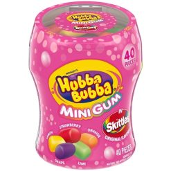 Hubba Bubba Sugar Free Rainbow Gum Bottles Each, 40 Piece, 6 Per Box, 4 Per Case | SKU: 771038