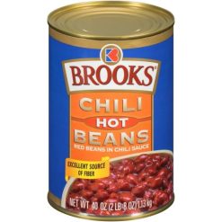 Brooks Hot Chili Beans, Red Beans in Chili Sauce, 40 Oz (Pack of 12) | SKU: 528232 | UPC: 023000965759