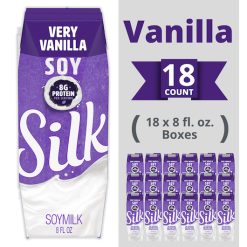 Silk Very Vanilla Soymilk, 8 Ounces, 18 Per Case | SKU: 534618 | UPC: 025293001435
