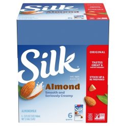 Silk Aseptic Original Pure Almond Milk, 32 Fluid Ounce, 6 Per Case | SKU: 533236 | UPC: 025293001466