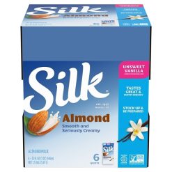 Silk Unsweetened Vanilla Almond Beverage, 32 Fluid Ounce, 6 Per Case | SKU: 596989 | UPC: 025293001718