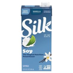 Silk Aseptic Vanilla Soymilk, 32 Fluid Ounce, 12 Per Case | SKU: 473673 | UPC: 025293100916
