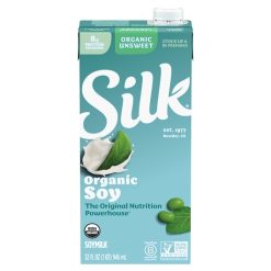Silk Aseptic Unsweetened Soymilk, 32 Fluid Ounce, 6 Per Case | SKU: 525175 | UPC: 025293001060