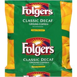 Folgers Decaffeinated Coffee, 0.9 Ounce filter pack, 10 Per Box, 8 Per Case | SKU: 364720 | UPC: 025500061368