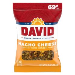David Sunflower Seeds In Shell Nacho, 0.8 Ounce, 324 per case | SKU: 496228 | UPC: 026200012407