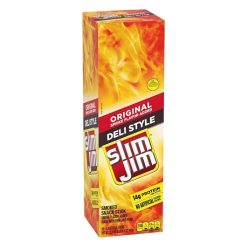 Slim Jim Deli Style Smoked Meat Snack Sticks, 1.8 Ounces, 18 Per Box, 6 Per Case | SKU: 496453 | UPC: 026200140124