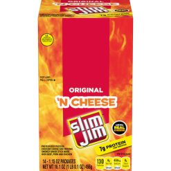 Slim Jim Cheese Original, 1.15 Ounces, 14 Per Box, 6 Per Case | SKU: 710020 | UPC: 026200141619