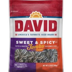 David Roasted & Salted Sweet & Spicy Jumbo Sunflower Seeds, 5.25 Ounce, 12 Per Case | SKU: 604382 | UPC: 026200464640