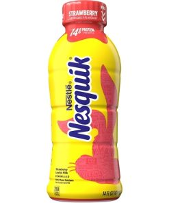 Nesquik Lowfat Strawberry Milk, 14 Fluid Ounce, 12 Per Case | SKU: 685109 | UPC: 028000948863