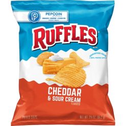 Ruffles Cheddar & Sour Cream Potato Chips, 2.125 Ounce, 24 Per Case | SKU: 732185 | UPC: 028400535182