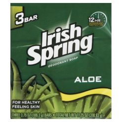 Irish Spring Bar Soap Aloe 3 Bar, 11.1 Ounces, 18 Per Case | SKU: 552096 | UPC: 035000141781