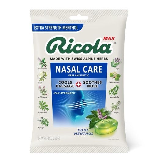 Ricola Max Cool Nasal Care Menthol, 34 Count, 6 Per Pack, 6 Per Case | SKU: 746919 | UPC: 036602042056