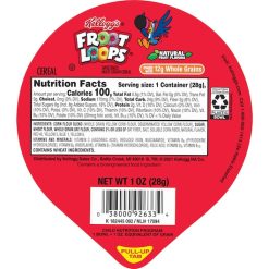 Kellogg s Reduced Sugar Froot Loops Cereal, 1 Ounce, 96 Per Case | SKU: 580688 | UPC: 038000787867