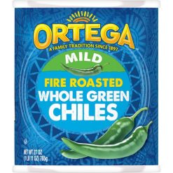 Ortega Fire Roasted Whole Green Chiles, 27 Ounces, 12 Per Case | SKU: 432950 | UPC: 039000010191