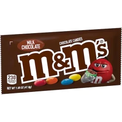M&M s Milk Chocolate Single Bags Dispenser, 1.69 Ounces, 324 Per Case | SKU: 625484 | UPC: 040000499909