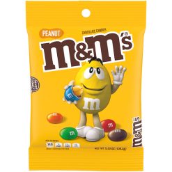 M&M s Peanut Chocolate Candy, 5.3 Ounces Per Pack - 12 Per Case | SKU: 556756 | UPC: 040000017325
