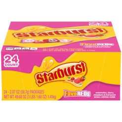 Starburst Fave Reds, 2.07 Ounces, 24 Per Pack, 12 Per Case | SKU: 511233 | UPC: 040000329701