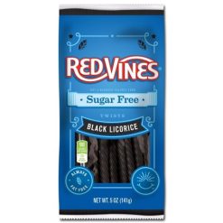 Red Vines Sugar Free Black Licorice Twists, 5 Ounces, 12 Per Case | SKU: 485205 | UPC: 041364503424