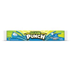 Sour Punch Blue Raspberry Straws, 2 Ounce, 24 Per Box, 12 Per Case | SKU: 485241 | UPC: 041364080512
