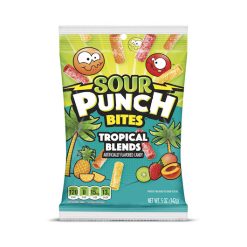 Sour Punch Bites Tropical Blend Candy, 5 Ounce, 12 Per Case | SKU: 714498 | UPC: 041364187389