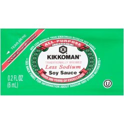 Kikkoman Less Sodium Preservative Free Soy Sauce Single Serve, 6 Milliliter, 500 Per Case | SKU: 563586 | UPC: 041390001161