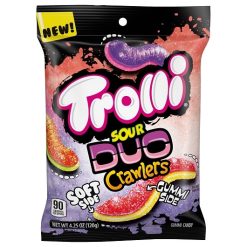Trolli Flipside Duo Crawlers Gummy Candy Peg Bag, 4.25 Ounce, 12 Per Case | SKU: 753814 | UPC: 041420078156