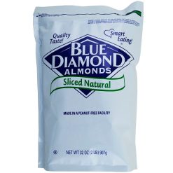 Blue Diamond Almonds Natural Sliced, 2 Pound, 4 Per Case | SKU: 537349 | UPC: 041570058046