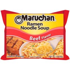 Maruchan Instant Beef Flavored Ramen Noodle Soup, 3 Ounces, 24 Per Case | SKU: 487096 | UPC: 041789902123