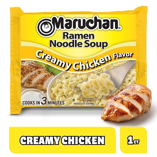 Maruchan Creamy Chicken Flavored Ramen Noodle Soup, 3 Ounce, 24 Per Case | SKU: 487104