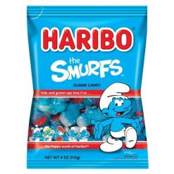 Haribo Confectionery Smurfs Gummy Candy, 4 Ounce, 12 Per Case | SKU: 616307 | UPC: 042238305014