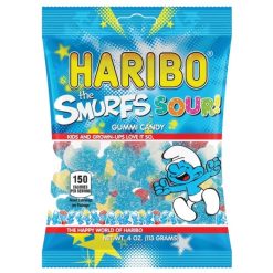 Haribo Confectionery Smurfs Sour Gummy Candy, 4 Ounce, 12 Per Case | SKU: 616308 | UPC: 042238305045