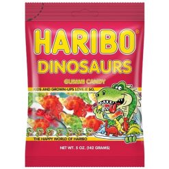 Haribo Dinosaurs Gummy Candy, 5 Ounce, 12 Per Case | SKU: 616734 | UPC: 042238341203