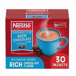 Nestle Fat Free No Sugar Added Hot Cocoa Mix, 0.28 Ounces, 30 Per Box, 6 Per Case | SKU: 601591 | UPC: 050000614110