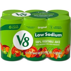 V8 Low Sodium Vegetable Juice, 48 Per Case | SKU: 340309 | UPC: 051000000675