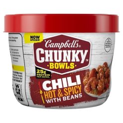Campbell s Chunky Hot & Spicy Chili With Beans, 15.25 Ounce, 8 Per Case | SKU: 476399 | UPC: 051000159045