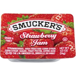 Smucker s Strawberry Jam Plastic, 0.5 Ounces, 200 Per Case | SKU: 610335 | UPC: 051500007679
