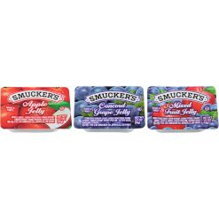 Smucker s Assortment 50 Apple, 100 Grape, 50 Mixed Fruit Jelly, 0.5 Ounces, 200 Per Case | SKU: 610365 | UPC: 051500007730