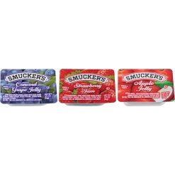 Smucker s Assortment #8 50 Strawberry Jam, 50 Apple Jelly, And 100 Grape Jelly, 0.5 Ounces, 200 Per Case | SKU: 610560 | UPC: 051500016961