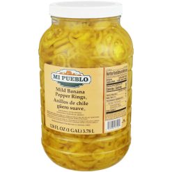 Mi Pueblo Mild Banana Pepper Rings, 1 Gallon, 4 Per Case | SKU: 516037