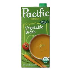 Pacific Foods Organic Vegetable Broth, 32 Ounce, 12 Per Case | SKU: 613865 | UPC: 052603054157