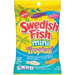 Swedish Fish Fat Free Tropical Soft Candy, 8 Ounce, 12 Per Case | SKU: 669643 | UPC: 070462004052
